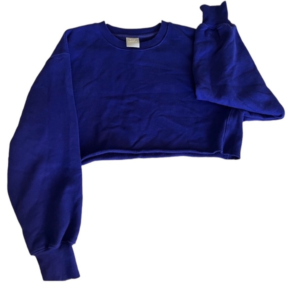 TNA Cozy - Purple Fleece Cropped Crewneck - US SM - Picture 1 of 14